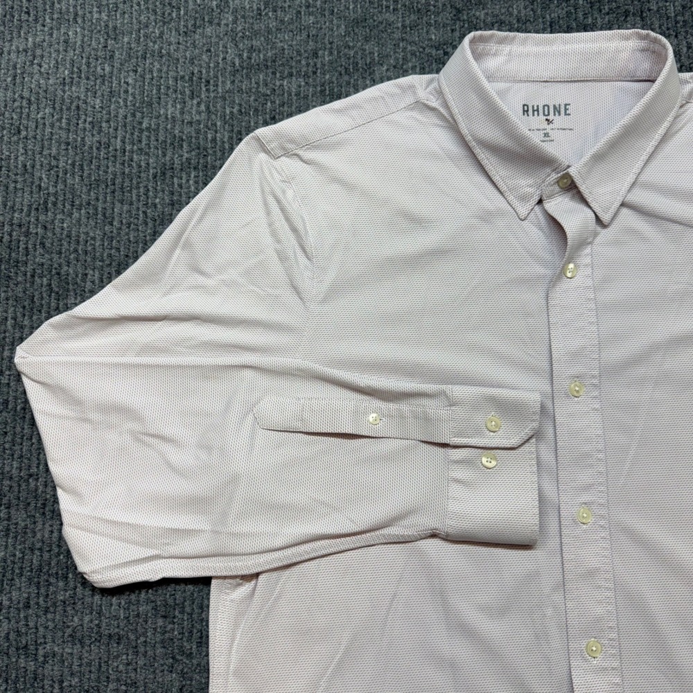 Rhone Mens XL Performance Button‎ Down Shirt Light Micro Pattern Stretch Dressy
